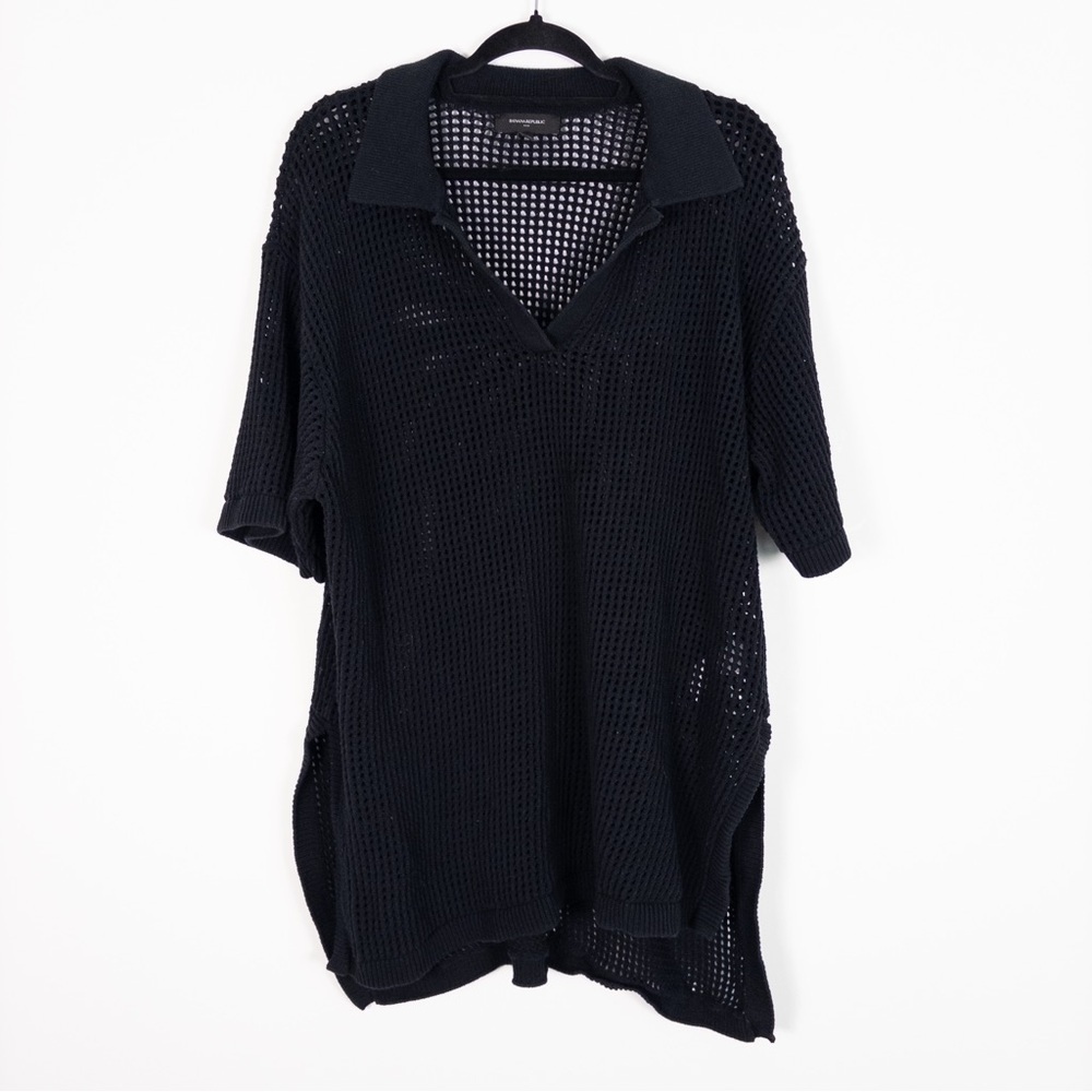 Banana Republic Black Open Knit 100% Cotton Swim Cover Up